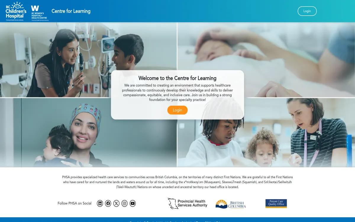 Homepage of the Centre for Learning website