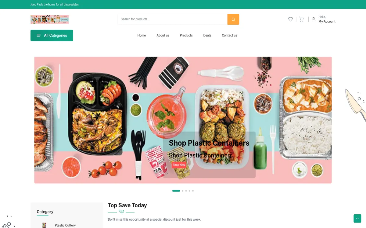 Homepage of the Juno Pack website