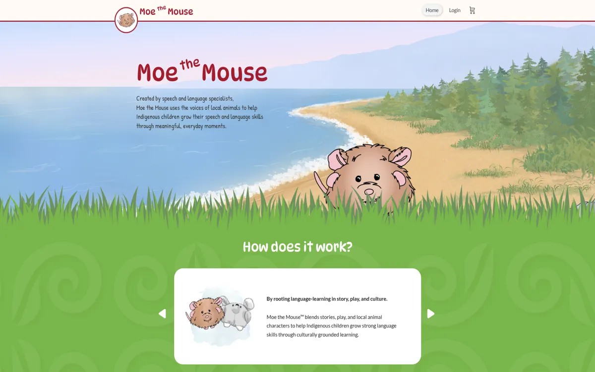 Homepage of the Moe the Mouse website
